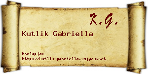 Kutlik Gabriella névjegykártya